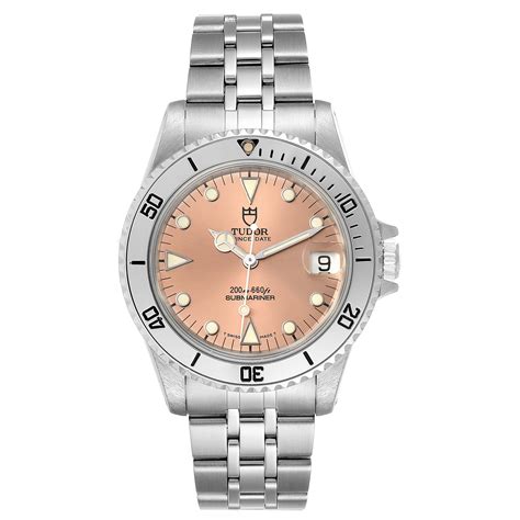 Tudor Submariner Prince Date Salmon Dial Steel Watch 75190